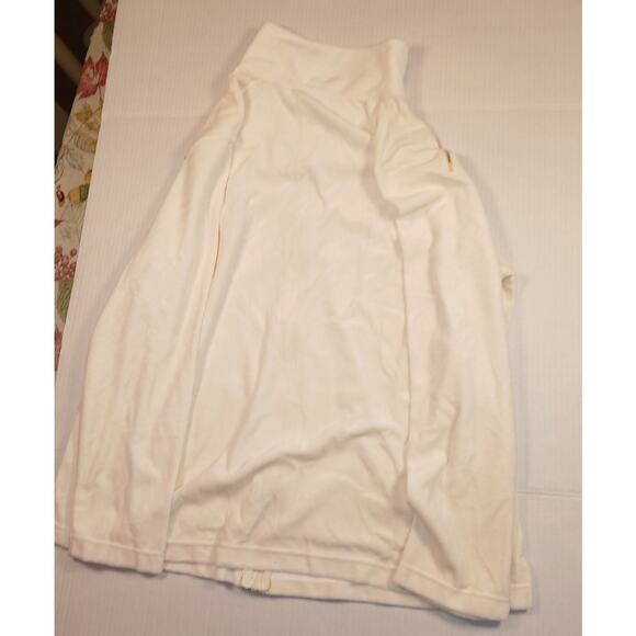 Quacker Factory White & Gold Zip Up Jacket - Size L - Picture 2 of 3